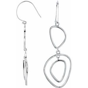 14K White Right Dangle Earring - Siddiqui Jewelers