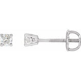 Platinum 1/4 CTW Diamond Stud Earrings-Siddiqui Jewelers