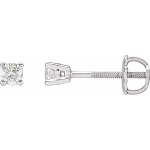 Platinum 1/4 CTW Diamond Stud Earrings-Siddiqui Jewelers