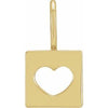 14K Yellow 14.97x8 mm Pierced Heart Charm/Pendant Siddiqui Jewelers