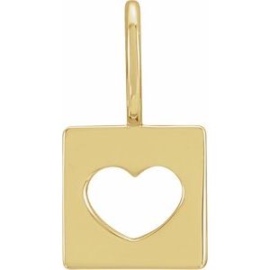 14K Yellow 14.97x8 mm Pierced Heart Charm/Pendant Siddiqui Jewelers