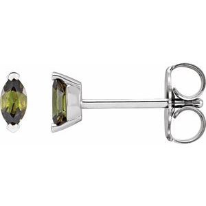 Sterling Silver Natural Green Tourmaline Earrings Siddiqui Jewelers