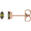 14K Rose Natural Green Tourmaline Earrings Siddiqui Jewelers