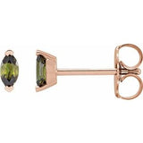 14K Rose Natural Green Tourmaline Earrings Siddiqui Jewelers