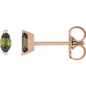 14K Rose Natural Green Tourmaline Earrings Siddiqui Jewelers