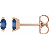 14K Rose Natural Swiss Blue Topaz Earrings Siddiqui Jewelers