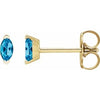 14K Yellow Natural Swiss Blue Topaz Earrings Siddiqui Jewelers