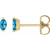 14K Yellow Natural Swiss Blue Topaz Earrings Siddiqui Jewelers