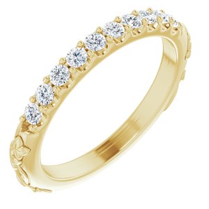 14K Yellow 1/4 CTW Natural Diamond Floral-Inspired Anniversary Band Siddiqui Jewelers