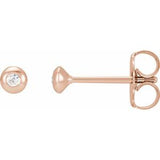 14K Rose .03 CTW Diamond Domed Bezel-Set Earrings-Siddiqui Jewelers