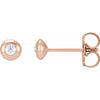 14K Rose .06 CTW Diamond Domed Bezel-Set Earrings-Siddiqui Jewelers