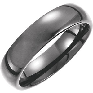 Tungsten with Black PVD 6 mm Half Round Band Size 5 - Siddiqui Jewelers