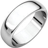Platinum 6 mm Half Round Band Size 9.5 - Siddiqui Jewelers