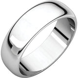 Platinum 6 mm Half Round Band Size 9.5 - Siddiqui Jewelers