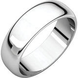 10K White 6 mm Half Round Band Size 9.5 - Siddiqui Jewelers