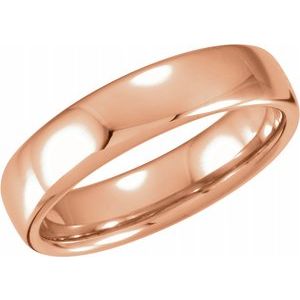 14K Rose 5.5 mm European Half Round Band Size 8 - Siddiqui Jewelers