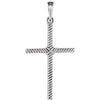 14K White 31.9x16.2 mm Rope Cross Pendant - Siddiqui Jewelers