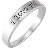 Platinum I Love You Stackable Ring Siddiqui Jewelers