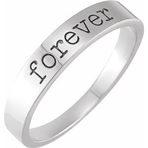 Sterling Silver "Forever" Stackable Ring Size 6-Siddiqui Jewelers
