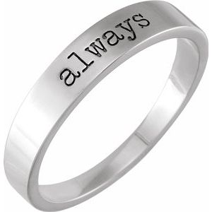 Sterling Silver "Always" Stackable Ring Size 6-Siddiqui Jewelers