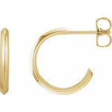 14K Yellow Knife-Edge 15 mm Hoop Earrings Siddiqui Jewelers