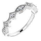 14K White .08 CTW Natural Diamond Anniversary Band Siddiqui Jewelers