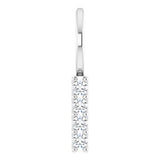 Sterling Silver .07 CTW Natural Diamond Vertical Bar Charm/Pendant Siddiqui Jewelers