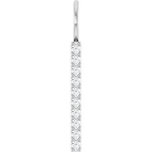 14K White 1/6 CTW Natural Diamond Vertical Bar Charm/Pendant Siddiqui Jewelers