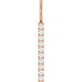 14K Rose 1/6 CTW Natural Diamond Vertical Bar Charm/Pendant Siddiqui Jewelers