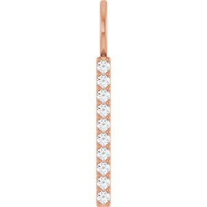 14K Rose 1/6 CTW Natural Diamond Vertical Bar Charm/Pendant Siddiqui Jewelers