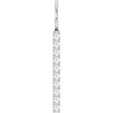 Platinum 1/6 CTW Natural Diamond Vertical Bar Charm/Pendant Siddiqui Jewelers
