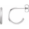 Sterling Silver Knife-Edge 15 mm Hoop Earrings Siddiqui Jewelers