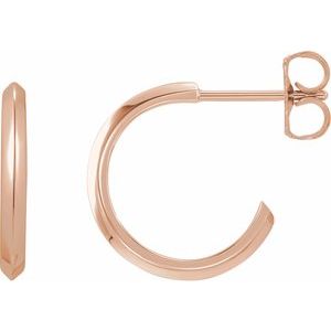 14K Rose Knife-Edge 15 mm Hoop Earrings Siddiqui Jewelers