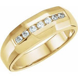 14K Yellow 1/5 CTW Diamond Men's Band - Siddiqui Jewelers