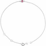 Platinum Natural Pink Tourmaline Bezel-Set Solitaire 6 1/2-7 1/2" Bracelet Siddiqui Jewelers
