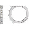 14K White 1/10 CTW Natural Diamond Huggie Earrings Siddiqui Jewelers