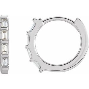 Sterling Silver 1/10 CTW Diamond Huggie Earrings-Siddiqui Jewelers