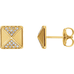 14K Yellow .10 CTW Diamond Accented Earrings - Siddiqui Jewelers
