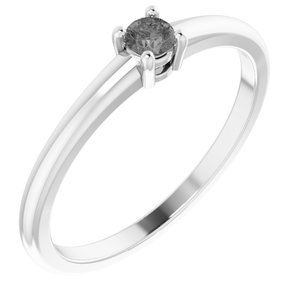 14K White Natural Gray Spinel Ring Siddiqui Jewelers