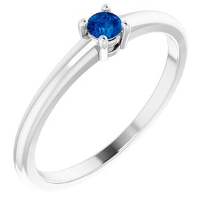 14K White Natural Blue Sapphire Ring Siddiqui Jewelers