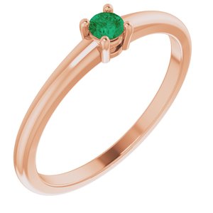 14K Rose Natural Emerald Ring Siddiqui Jewelers