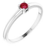 14K White Natural Ruby Ring Siddiqui Jewelers