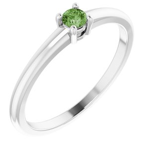 14K White Natural Green Sapphire Ring Siddiqui Jewelers