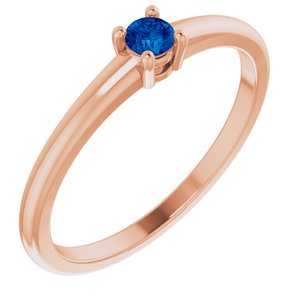 14K Rose Natural Blue Sapphire Ring Siddiqui Jewelers