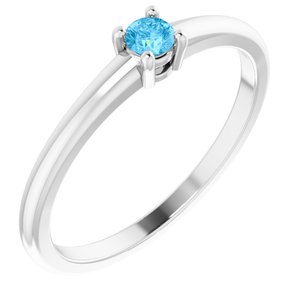 14K White Natural Swiss Blue Topaz Ring Siddiqui Jewelers