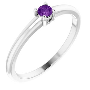14K White Natural Natural Amethyst Ring Siddiqui Jewelers