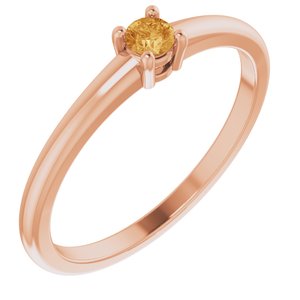 14K Rose Natural Citrine Ring Siddiqui Jewelers