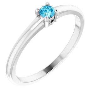 14K White Natural Aquamarine Ring Siddiqui Jewelers