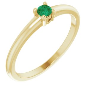 14K Yellow Natural Emerald Ring Siddiqui Jewelers
