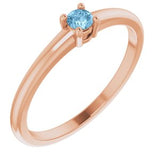 14K Rose Natural Sky Blue Topaz Ring Siddiqui Jewelers